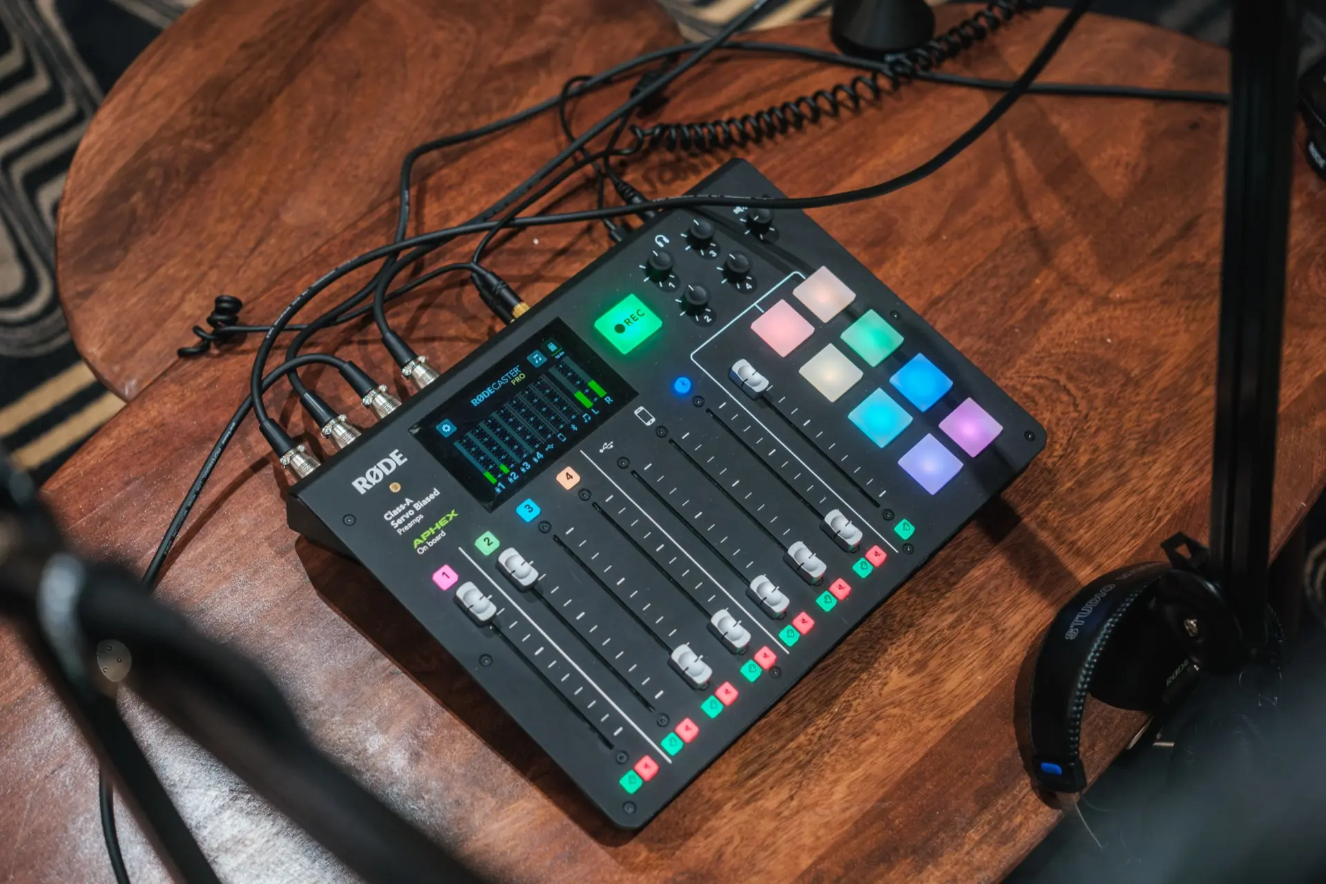 Professional podcast recording environment